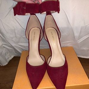 Maroon/Red Block Heels